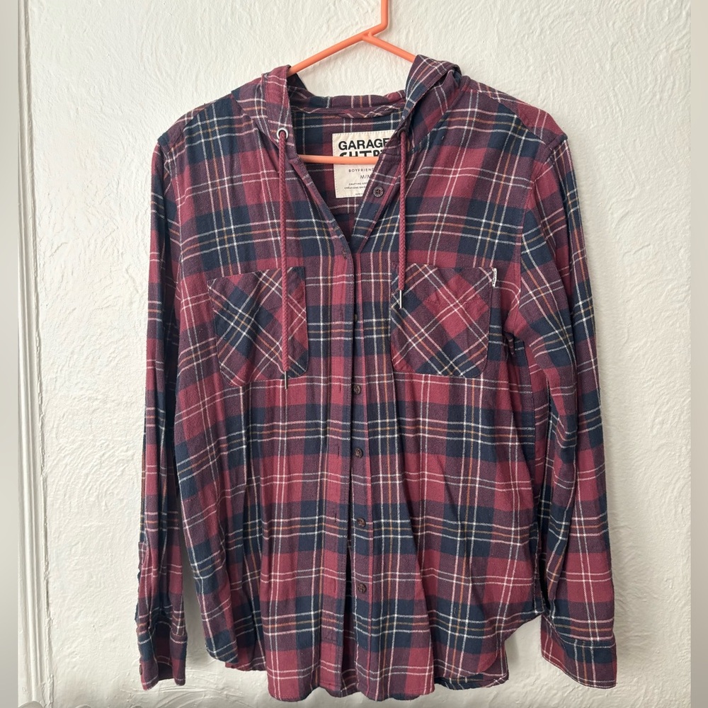 Garage Medium lightweight flannel hoodie